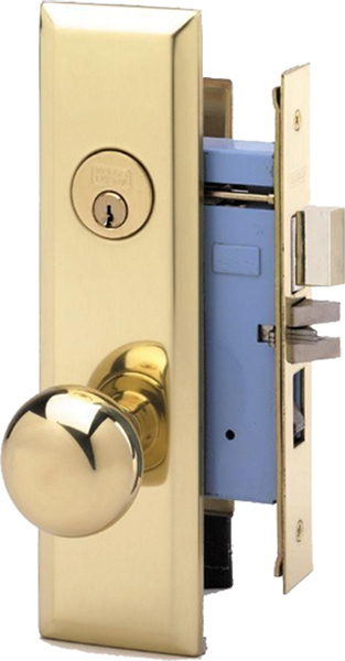 MORTISE LOCK - MARKS #5LH BRASS