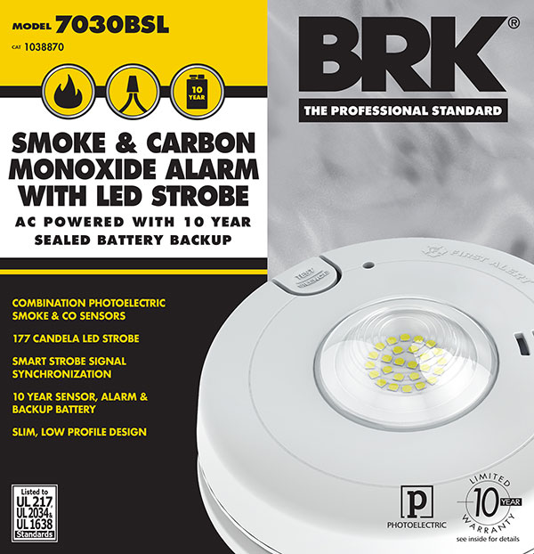 COMBO ALARM - 10 YR. BRK STROBE 120V