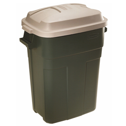 GARBAGE CAN - GREEN 30 GAL W/LID