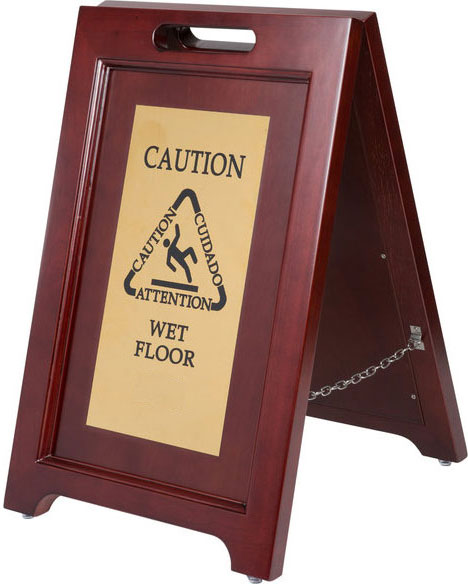 FLOOR SIGN - WET EXECUTIVE WOOD