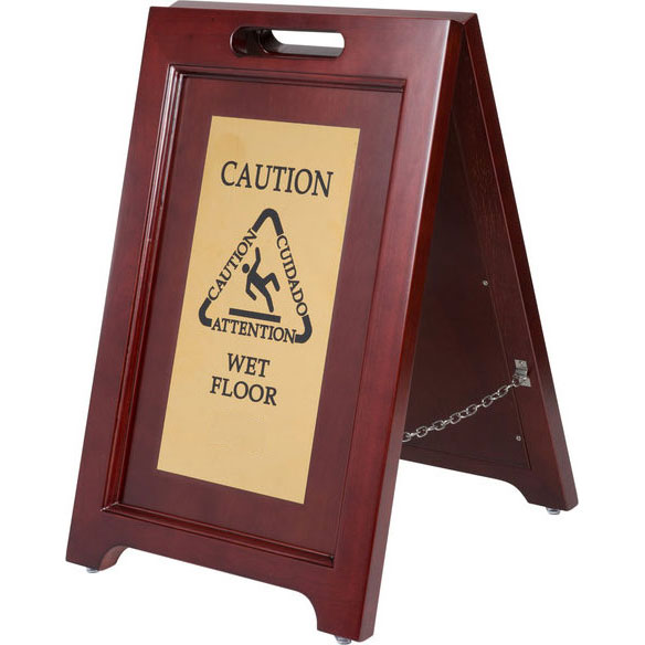 FLOOR SIGN - WET EXECUTIVE WOOD