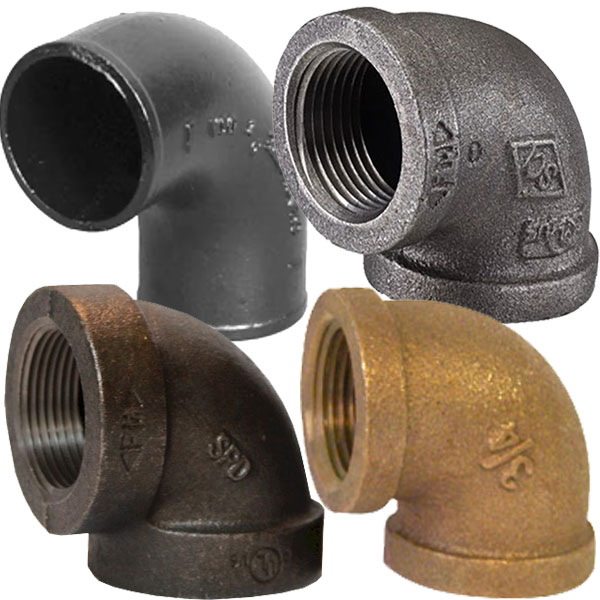 Elbow 90: Black | Brass | Galvanized | Cast Iron | No Hub 