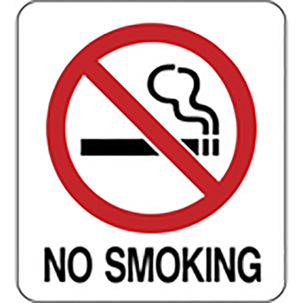 SIGN - NO SMOKING ACRYLIC 6" X7"