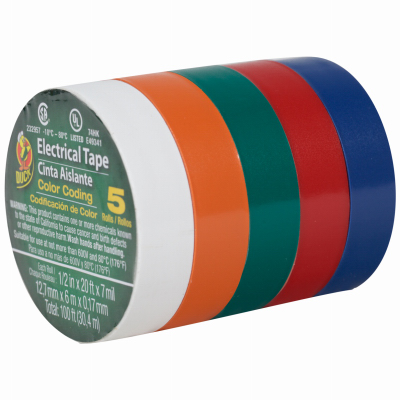 TAPE - ELECTRICAL ASST COLOR 5PK