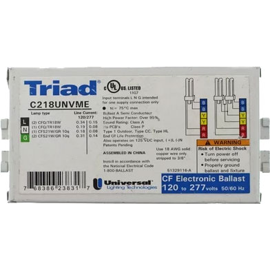 BALLAST - TRIAD 18W DOUBLE TUBE