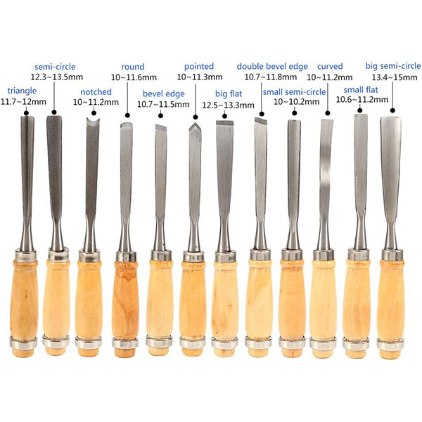 CHISEL SET - 12PC WOOD 13"