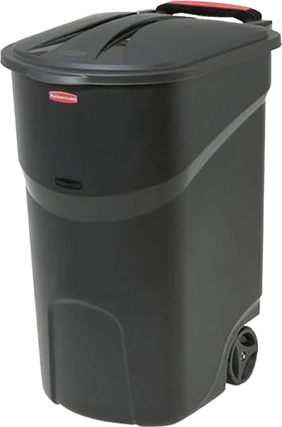 GARBAGE CAN - BLACK 45 GAL. W/WHEELS