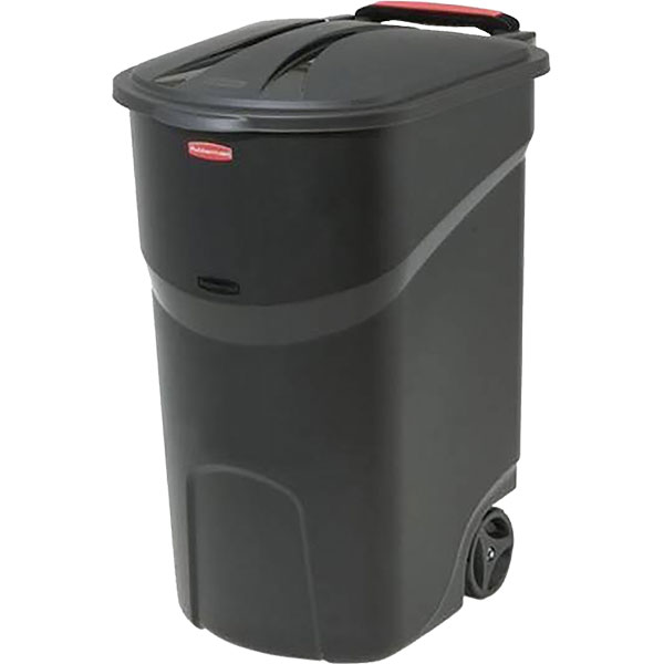 GARBAGE CAN - BLACK 45 GAL. W/WHEELS