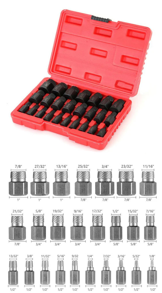 SCREW EXTRACTOR SET - 25 PCS BLK