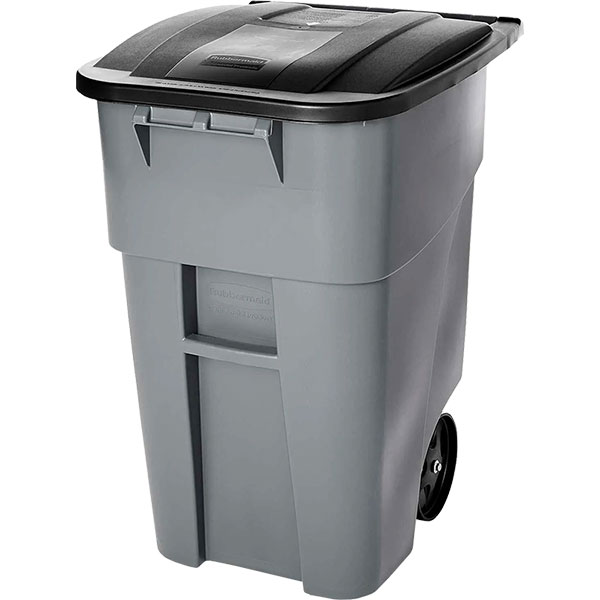 GARBAGE CAN - GRAY ROLLOUT RUBBERMAID (50 GAL)