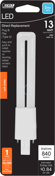 BULB - 13W LED PL13/827 2 PIN