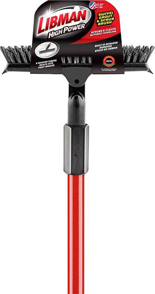 SCRUB BRUSH - 10" STEEL WITH 60" HANDLE