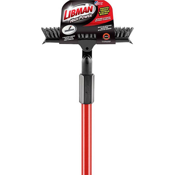 SCRUB BRUSH - 10" STEEL WITH 60" HANDLE