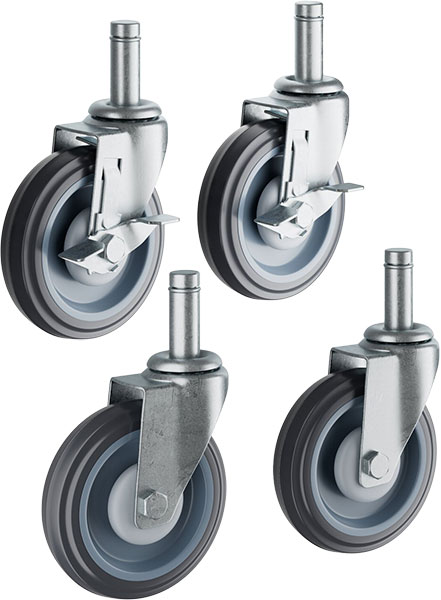 CASTER - STEM 5" POLY