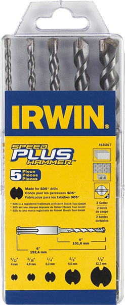 DRILL BIT SET - IRWIN SDS 5 PC