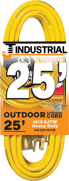 CORD - YELLOW 25' 14/3 HD