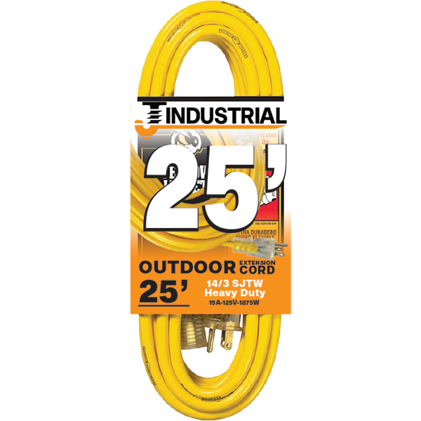 CORD - YELLOW 25' 14/3 HD