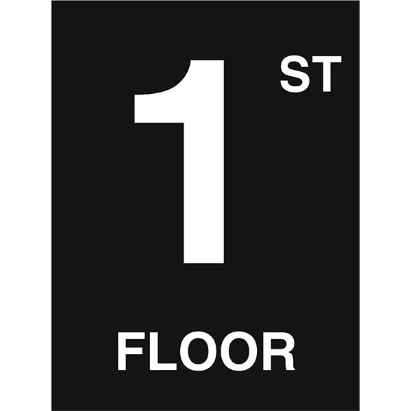 SIGN - 1ST FLOOR 4.5" X 6" B/W