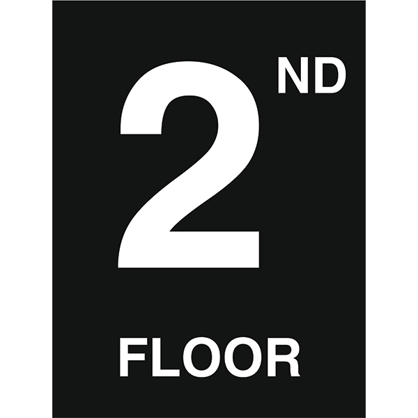 SIGN - 2ND FLOOR 4.5" X 6" B/W