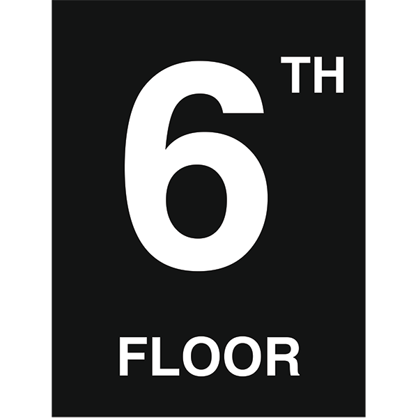 SIGN - 6TH FLOOR 4.5" X 6" B/W