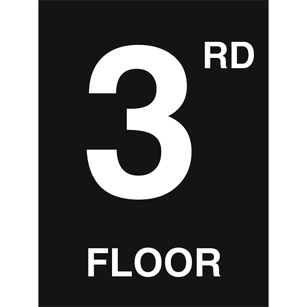 SIGN - 3RD FLOOR 4.5" X 6" B/W