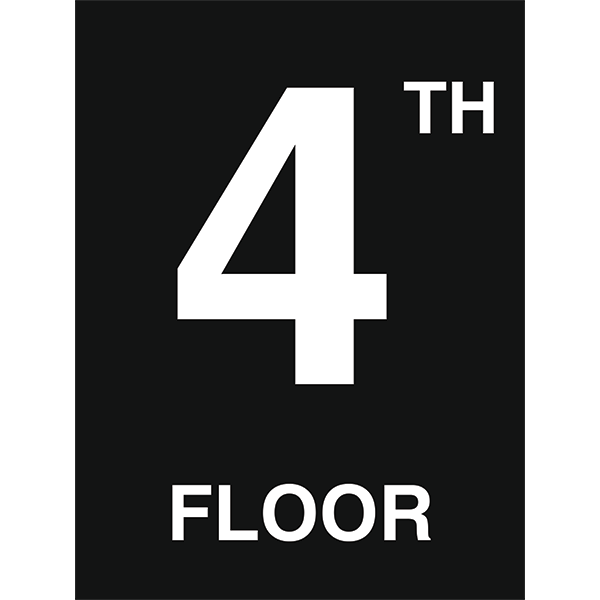 SIGN - 4TH FLOOR 4.5" X 6" B/W