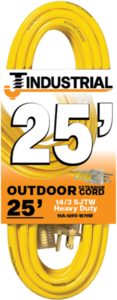 CORD - YELLOW 25' 14/3 HD