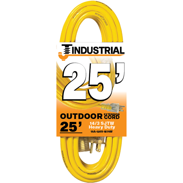 CORD - YELLOW 25' 14/3 HD