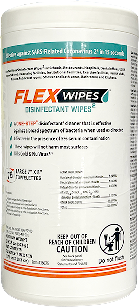 FLEX WIPES - DISINFECTANT PK/75