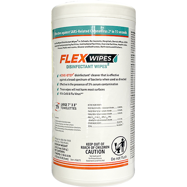 FLEX WIPES - DISINFECTANT PK/75