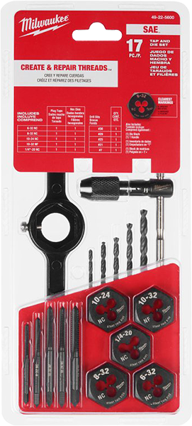 TAP & DIE SET - MILWAUKEE 17 PC. SAE