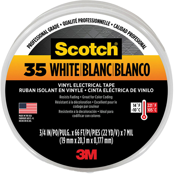 TAPE - ELECTRICAL WHITE 3M 33+