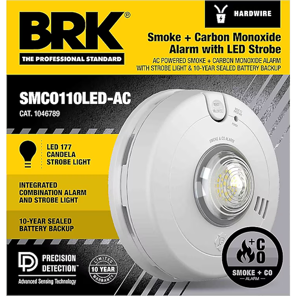 COMBO ALARM - 10 YR. STROBE 120V