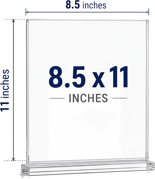 SIGN FRAME - 8.5 X 11 ACRILIC TABLE