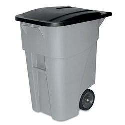 GARB CAN - 50 GAL. GRAY ROLLOUT