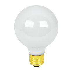 BULB - 25W G25 WHITE MED GLOBE