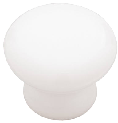 CABINET KNOB - 1-1/4 WHITE ROUND