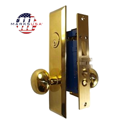 MORTISE LOCK - MARKS #7 LH BRASS