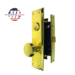 MORTISE LOCK - MARKS #9 DWRH BRASS