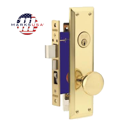 MORTISE LOCK - MARKS #9 LH BRASS