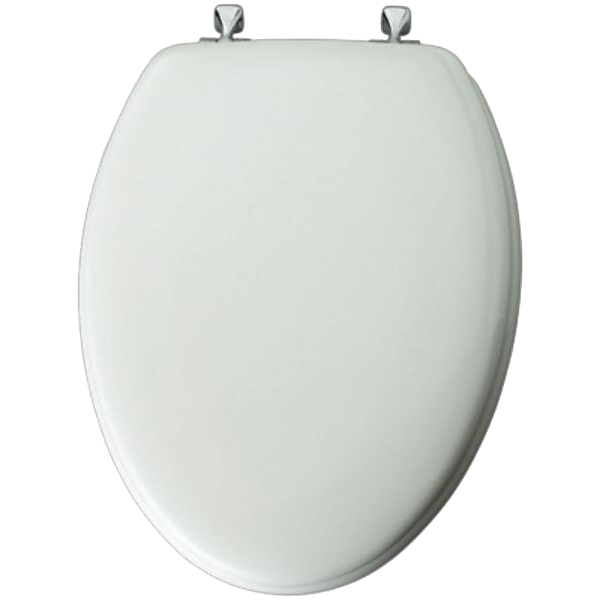 TOILET SEAT - WHITE ELONGATED W/CHROME HINGE