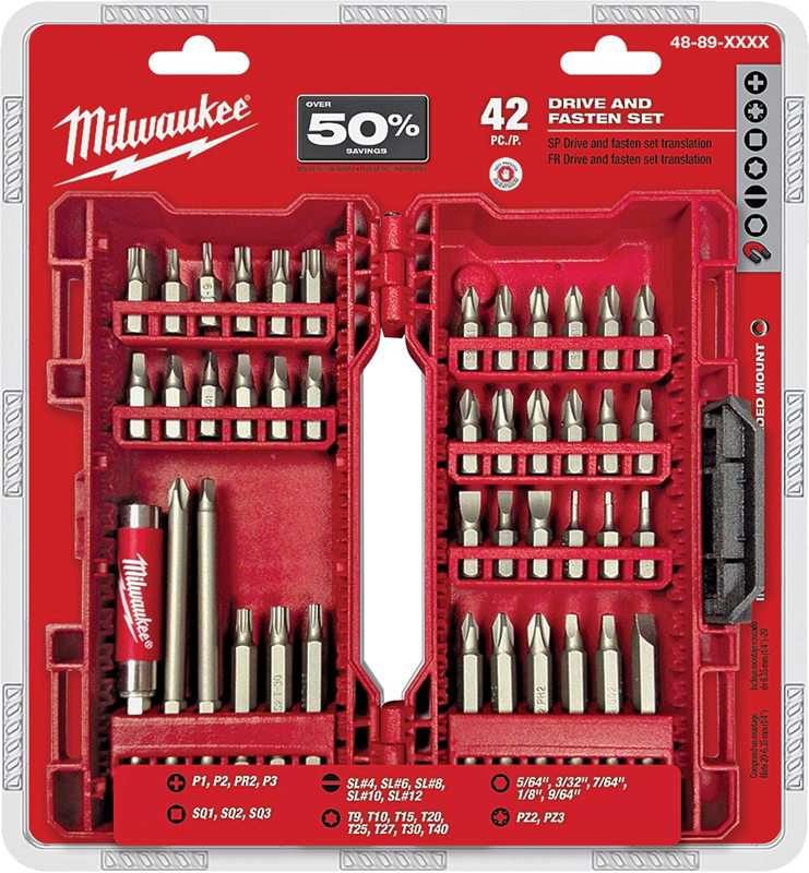 BIT DRIVER SET - MILWAUKEE 42 PC ASSORTED