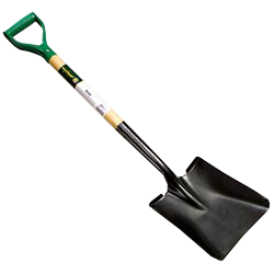 SHOVEL - D HANDLE SHORT SQ PT