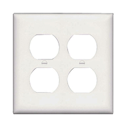 PLATE - OUTLET WHITE DOUBLE 2G