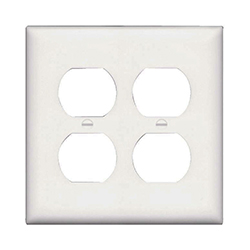 PLATE - OUTLET WHITE DOUBLE 2G