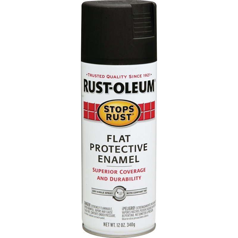 SPRAY PAINT - RUSTOLEUM FLAT BLACK ENAMEL