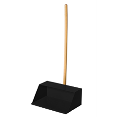 DUST PAN - METAL W/ WOOD HANDLE