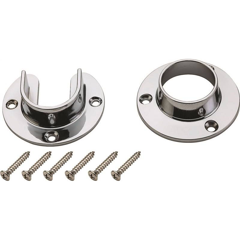 HANG ROD - 1-1/4" CHROME FLANGE SET