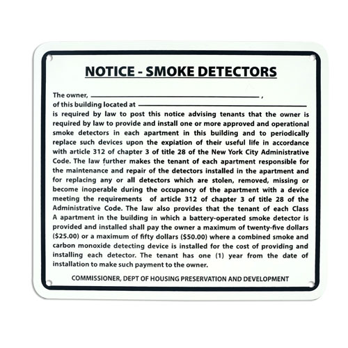 SIGN - SMOKE DETECTOR METAL